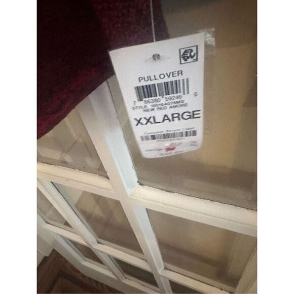 Karen Scott red and black size XXL Cotton pull over sweater Curved-Hem Striped P - Picture 5 of 5